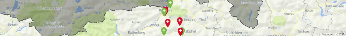 Kartenansicht für Apotheken-Notdienste in der Nähe von Scheffau am Wilden Kaiser (Kufstein, Tirol)